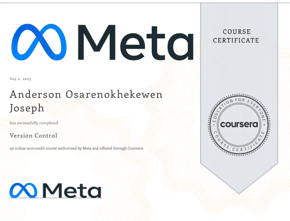 Coursera Version Control Certificate