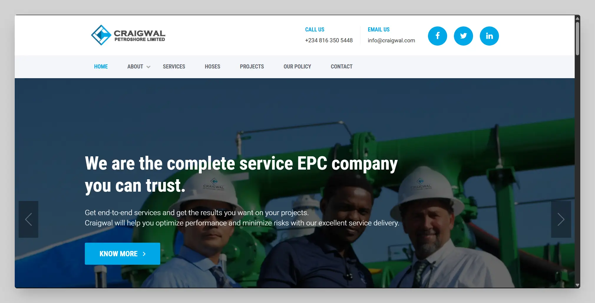 Corporate Website for Craigwal Petreshore